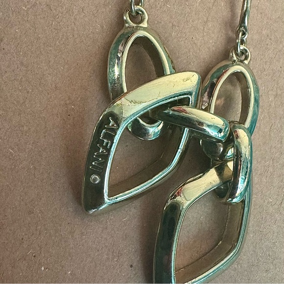 Alfani 10k Gold Plated Dangle Drop Earrings Minimalist Link Chain Lightweight - Picture 3 of 4